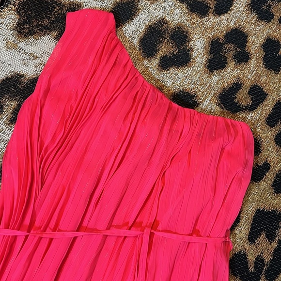 Ted Baker Pink Floral One Shoulder Asymmetrical Dress - Picture 5 of 8